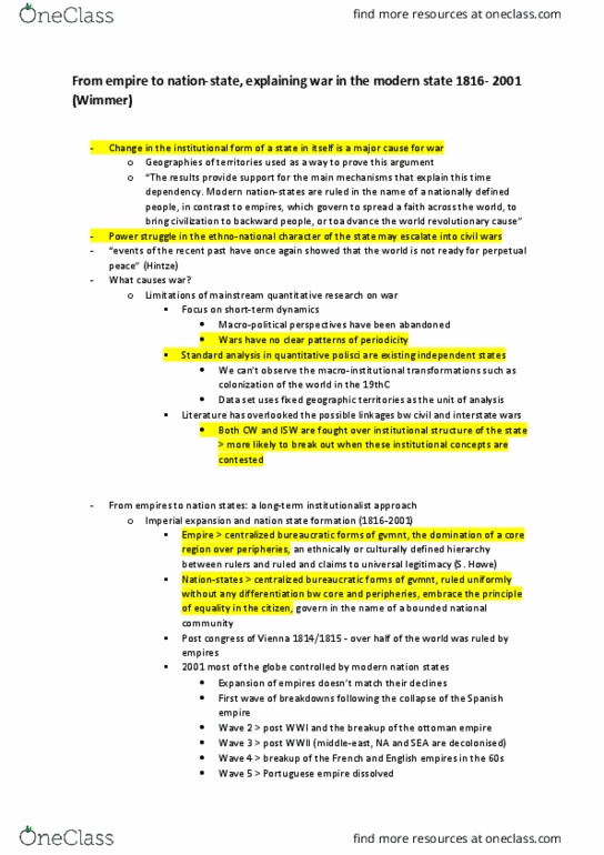 SOCI 265 Chapter Notes - Chapter readings : Portuguese Empire, Spanish Empire, Perpetual Peace thumbnail